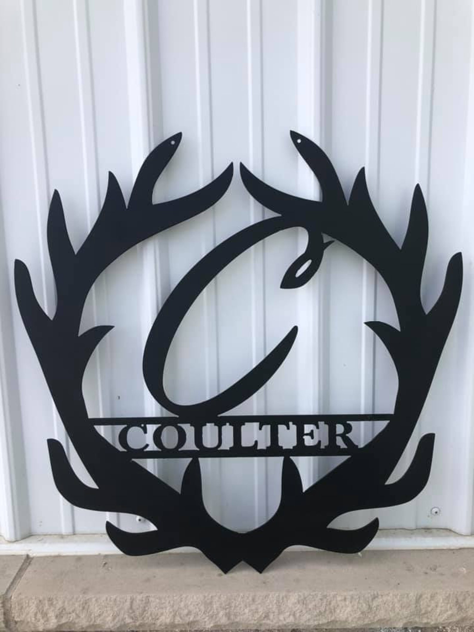 Customizable Antler Family Monogram Sign | Metal Artwork - Etsy