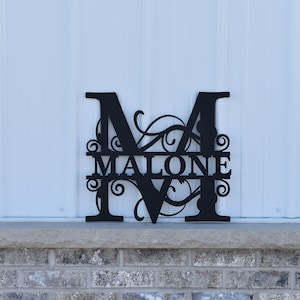Signo de monograma de letras de metal personalizable / Ilustraciones de metal / Decoración del hogar / Regalos