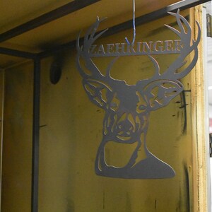 Anpassningsbart hjorthuvudmonogram | Metallkonstverk | Välj mellan 45 och 60 cm bild 4