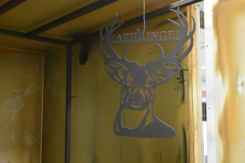 Anpassningsbart hjorthuvudmonogram | Metallkonstverk | Välj mellan 45 och 60 cm bild 4
