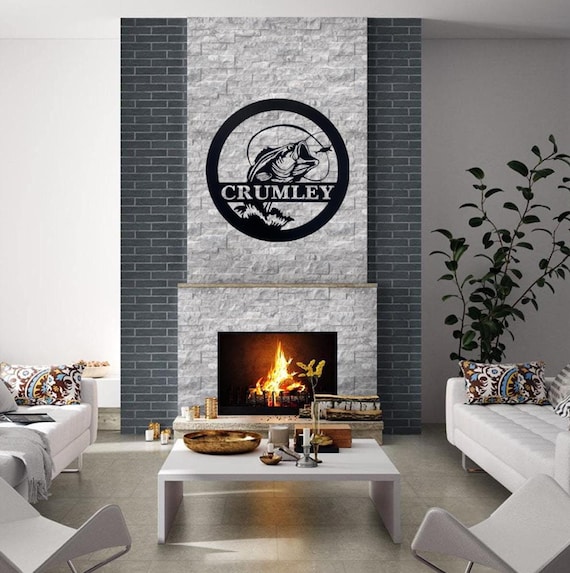 Customizable Bass Fishing Monogram | Metal Artwork | Choose from 18" to 60"