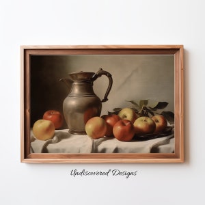 Apple Still Life Vintage Painting: Country Kitchen Art Print (Digital Download)