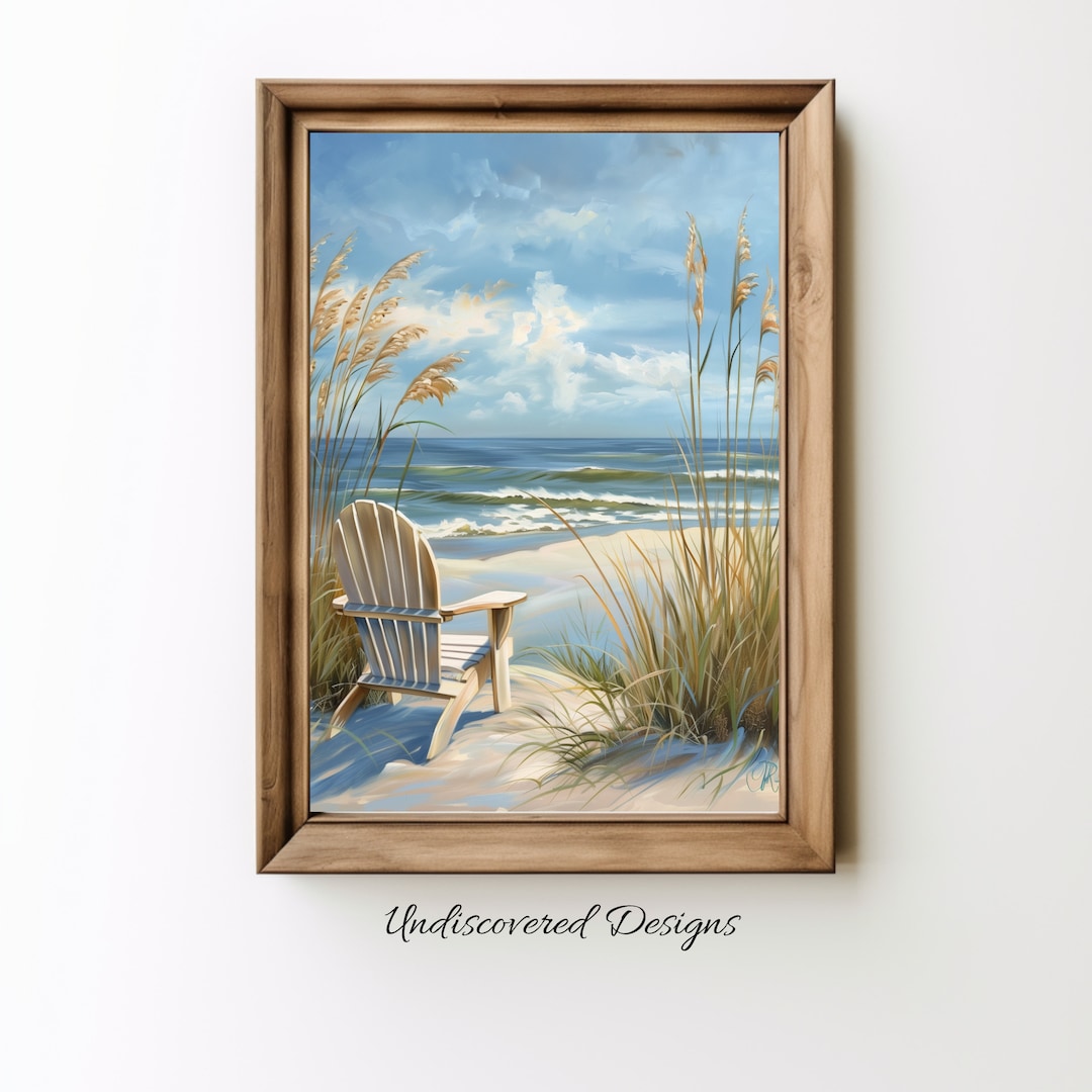 Summer Beach Art Printout Printable Wall Art Vintage Art Prints Digital