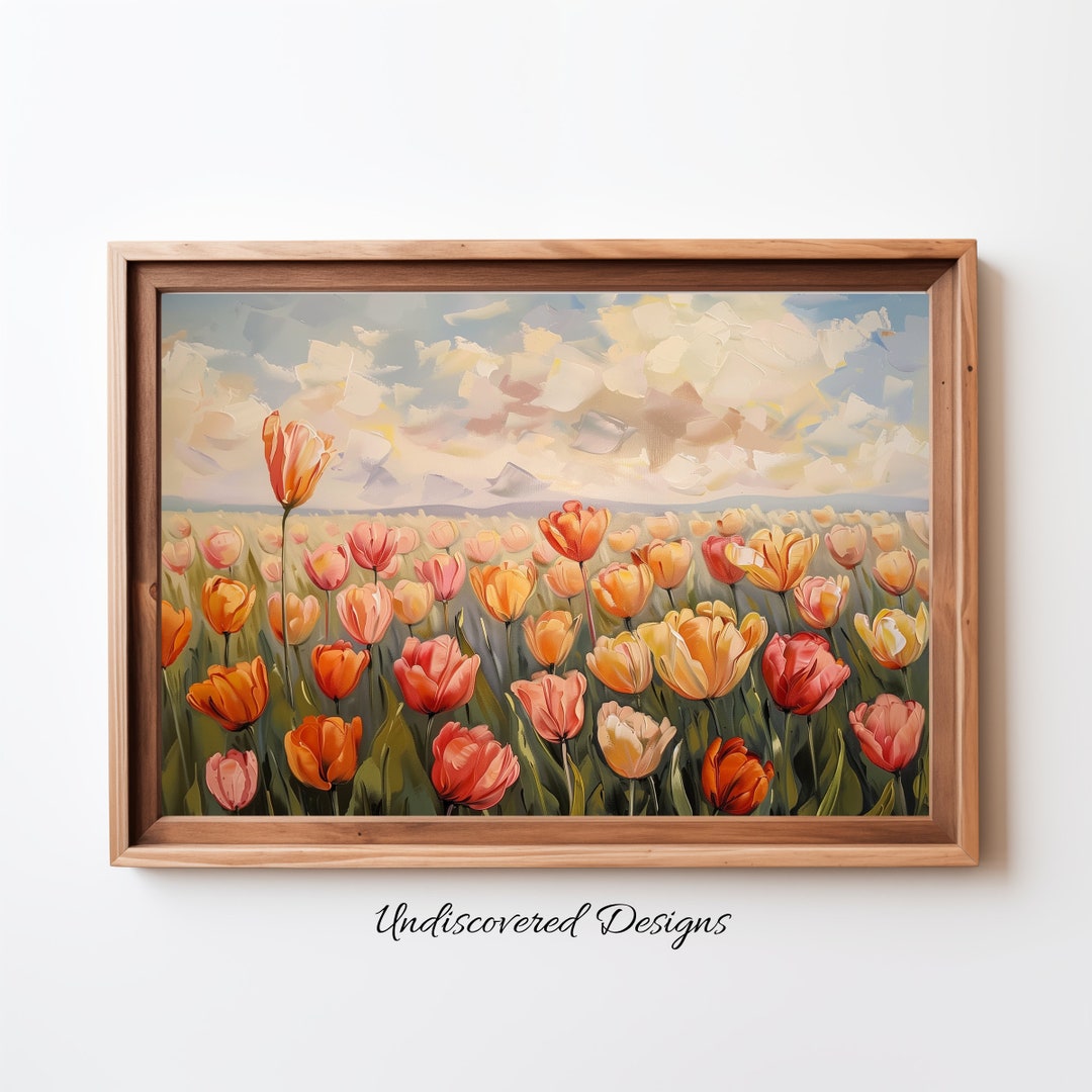 Vintage Tulips Oil Painting Art Print (digital Download) - Etsy