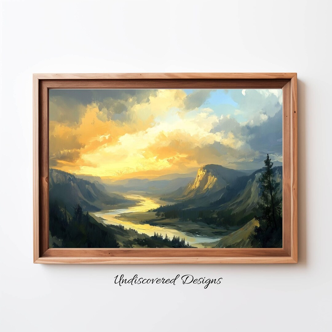 Yellowstone Vintage Oil Painting Art Print (digital Download) - Etsy