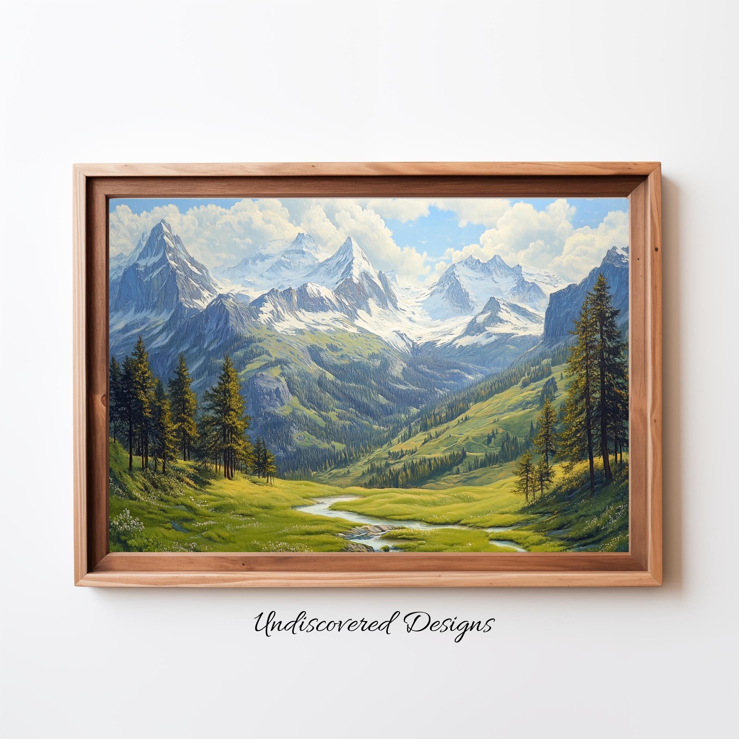 Swiss alps oil painting - Etsy 日本