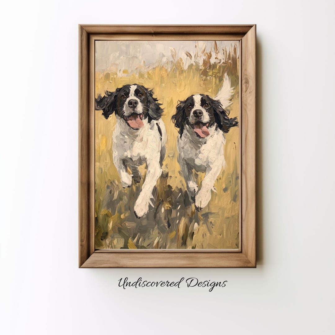 Vintage English Springer Spaniel Art Print: Dog Lover Gift (digital ...