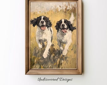Vintage angielski springer spaniel wydruk artystyczny: prezent dla miłośnika psów (pobranie cyfrowe)