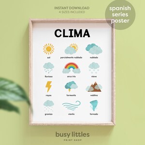 Cartel educativo del tiempo español, aprendizaje español, español, descarga instantánea, impresiones en el aula, carteles escolares, descarga digital