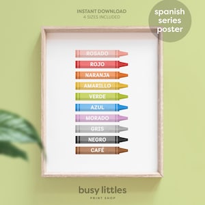 Spanish Colors Educational Poster, Learning Spanish, Español, Instant Download, Classroom Prints, School Posters, DIGITAL DOWNLOAD