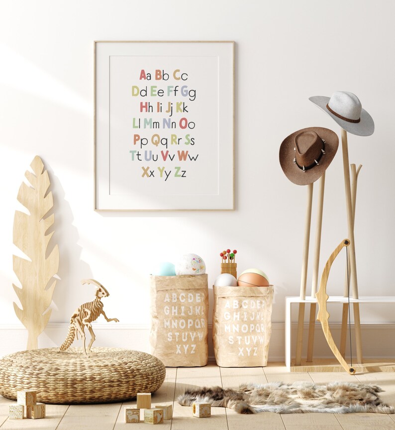 Muted Rainbow Pastel Nursery Alphabet, Nursery Art, Printable Art ...