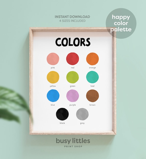 Rainbow Colors Poster Learning Colors Classroom Print Etsy