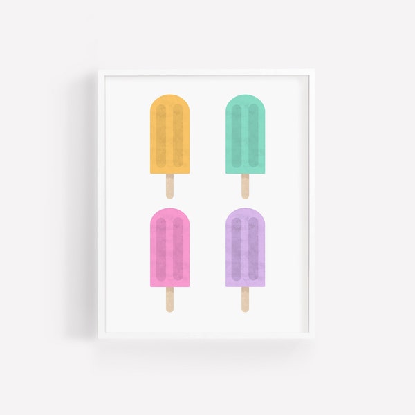 Popsicle Girl's Room Print | Nursery Art | Girl Bathroom Artwork | Instant Download | Fun Print | Girl's Decor