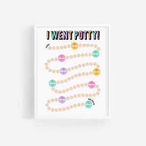 Potty Training Reward Chart | Potty Training Printable | Bathroom Decor | Toddler Print | Children&#39;s Print | Learning Print