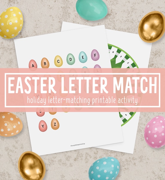 Printable Easter Activity Letter Matching Game Learning