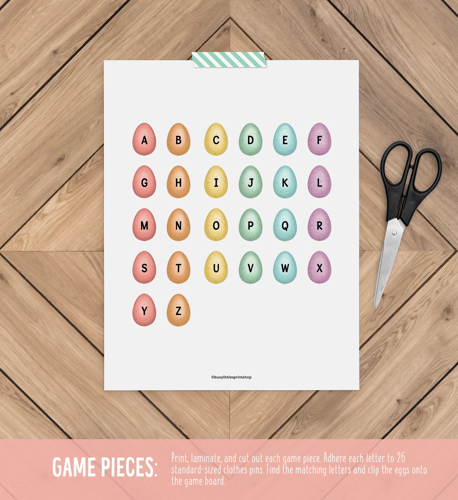 Printable Easter Activity, Letter Matching Game, Learning Uppercase and ...
