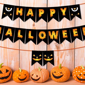 Happy Halloween Banner Halloween Decor Garland Halloween Party - Printable Banner - Halloween Pennant Printable - DIY - Instant Download
