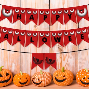 Happy Halloween Banner Halloween Decor Garland Halloween Party - Printable Banner - Halloween Pennant Printable - DIY - Instant Download
