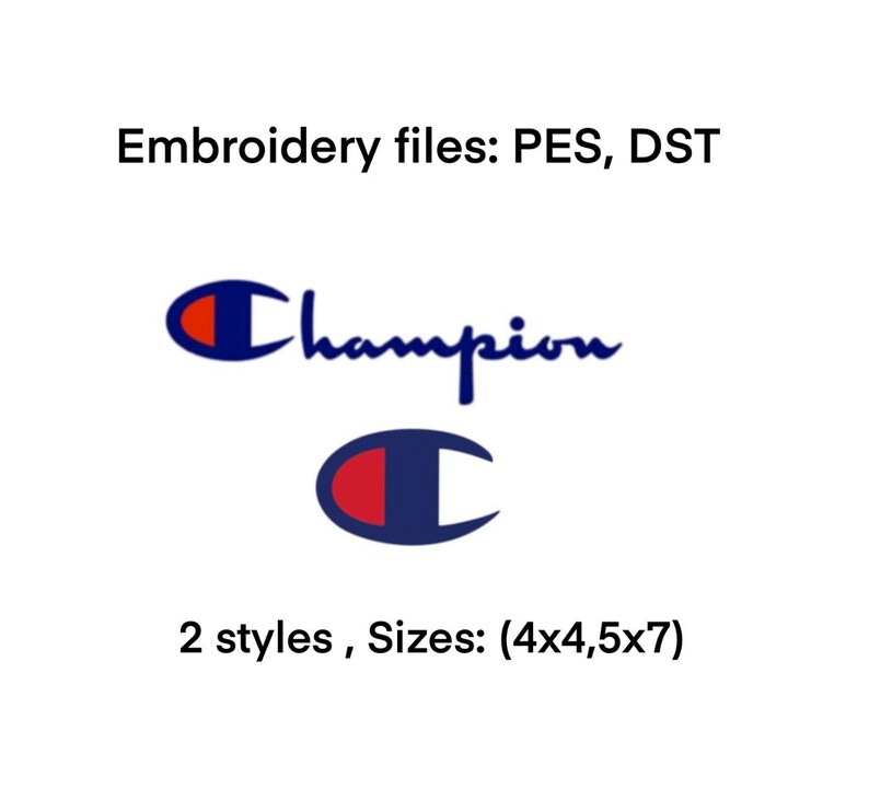 Champion Embroidery Design File Etsy