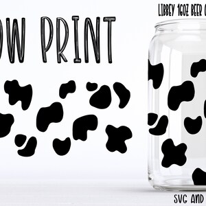 Cow Print // Beer Can Glass SVG PNG Wrap
