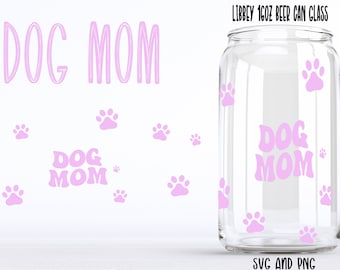 Maman chien // Canette de bière en verre SVG PNG Wrap