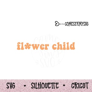 COMMERCIAL USE! SVG Flower Child Digital Cut File for Cameo and Cricut Clip Art