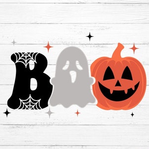 Boo SVG, Halloween SVG, Ghost SVG, Spooky Svg, Pumpkin Svg, Spider Web Svg, Bat Svg, Png, Svg File for Cricut, Sublimation Designs Downloads
