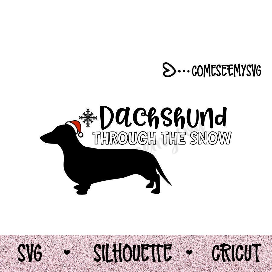 SVG Digital Cut File for Cameo and Cricut Dachshund Christmas PNG Clip ...