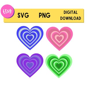 Stacked Heart SVG Bundle | Heart Bundle SVG | Love Heart SVG | Y2K Heart Design | Valentine’s Day svg | svg for Cricut & Silhouette
