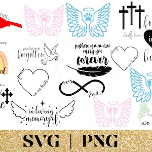 Repose en paix SVG/In Loving Memory SVG : Design inspiré du paradis pour un souvenir sincère et un hommage svg bundle SEIZE articles