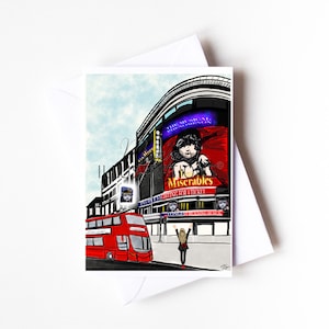 Carte de voeux personnalisée A6 fashion London West End, cadeau mère et fille, soeur, petite amie, shopping par Maxine's Illustrations