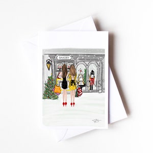 Bestfriends Compras de Natal, Padaria (Cartão A6) Cartão de Natal Estacionário Aniversário de Casamento por Ilustrações de Maxine