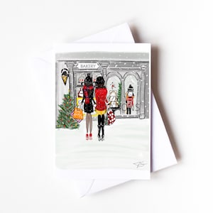 Bestfriends personalizados compras de Natal, padaria (cartão A6) cartão de Natal estacionário quebra-nozes de aniversário por ilustrações de Maxine