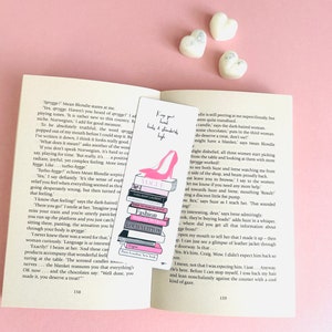 Mode illustratie bladwijzer, dubbelzijdig, ontwerper hakken schoenen boeken winkelen - stationaire kaarten, prenten door Maxine's Illustrations