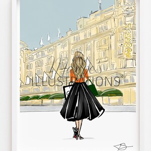 Fille cliente personnalisée chez Harrods inspiré impression, art, décoration intérieure, illustration de mode, cadeau, maman, soeur par Maxine's Illustrations