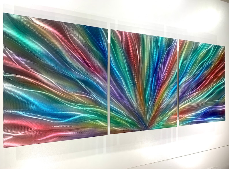 Full Color Wall Decor, Multi Color Wall Decor, Painted Metal Art, Above