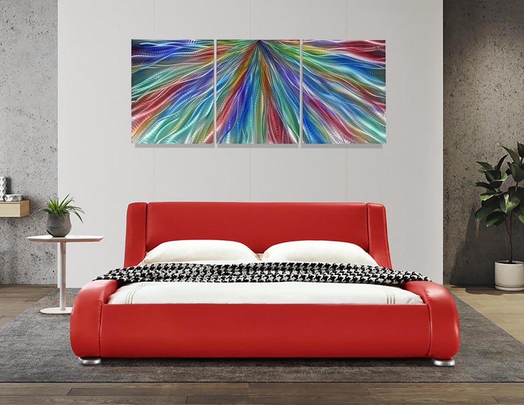 Full Color Wall Decor, Multi Color Wall Decor, Painted Metal Art, Above