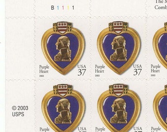 Purple Heart - Full Sheet of 20 Stamps
