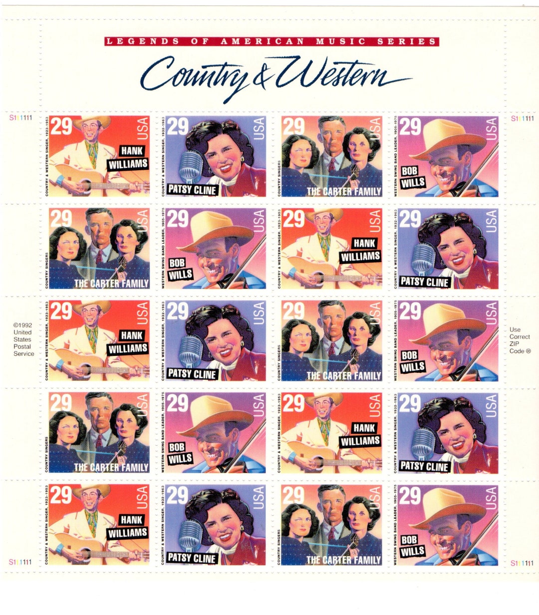 Country & Western Legends of American Music Stamps Etsy