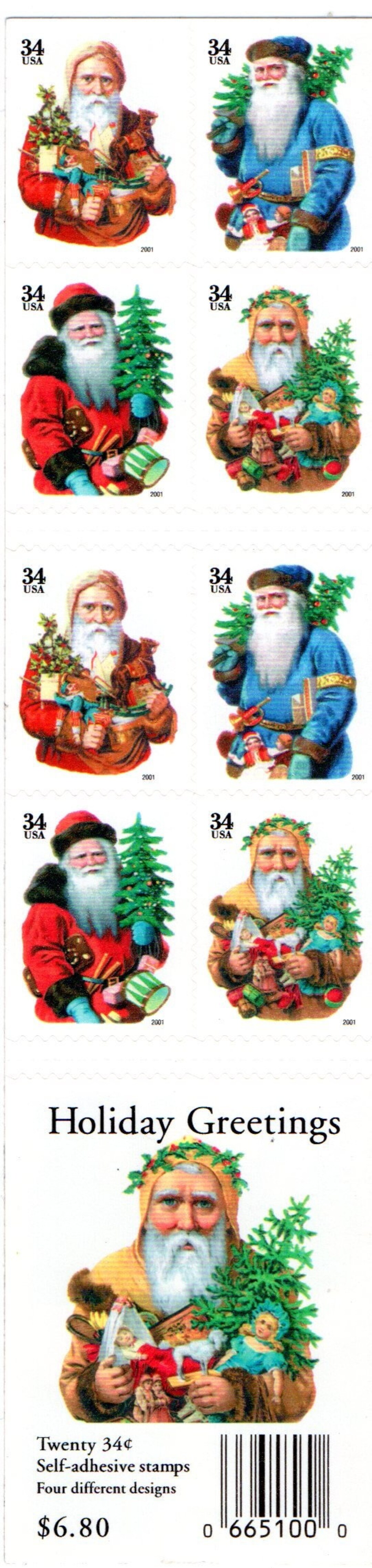 Vintage Christmas Santa Postage Stamps - Etsy