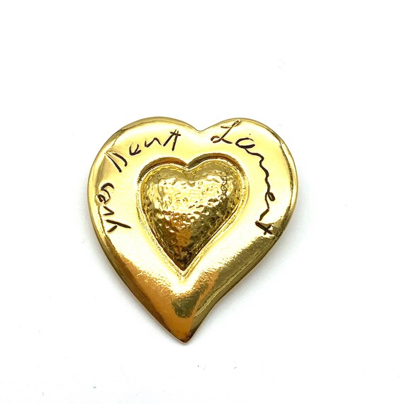 Yves Saint Laurent Gold Plated Abstract Heart Bro… - image 9