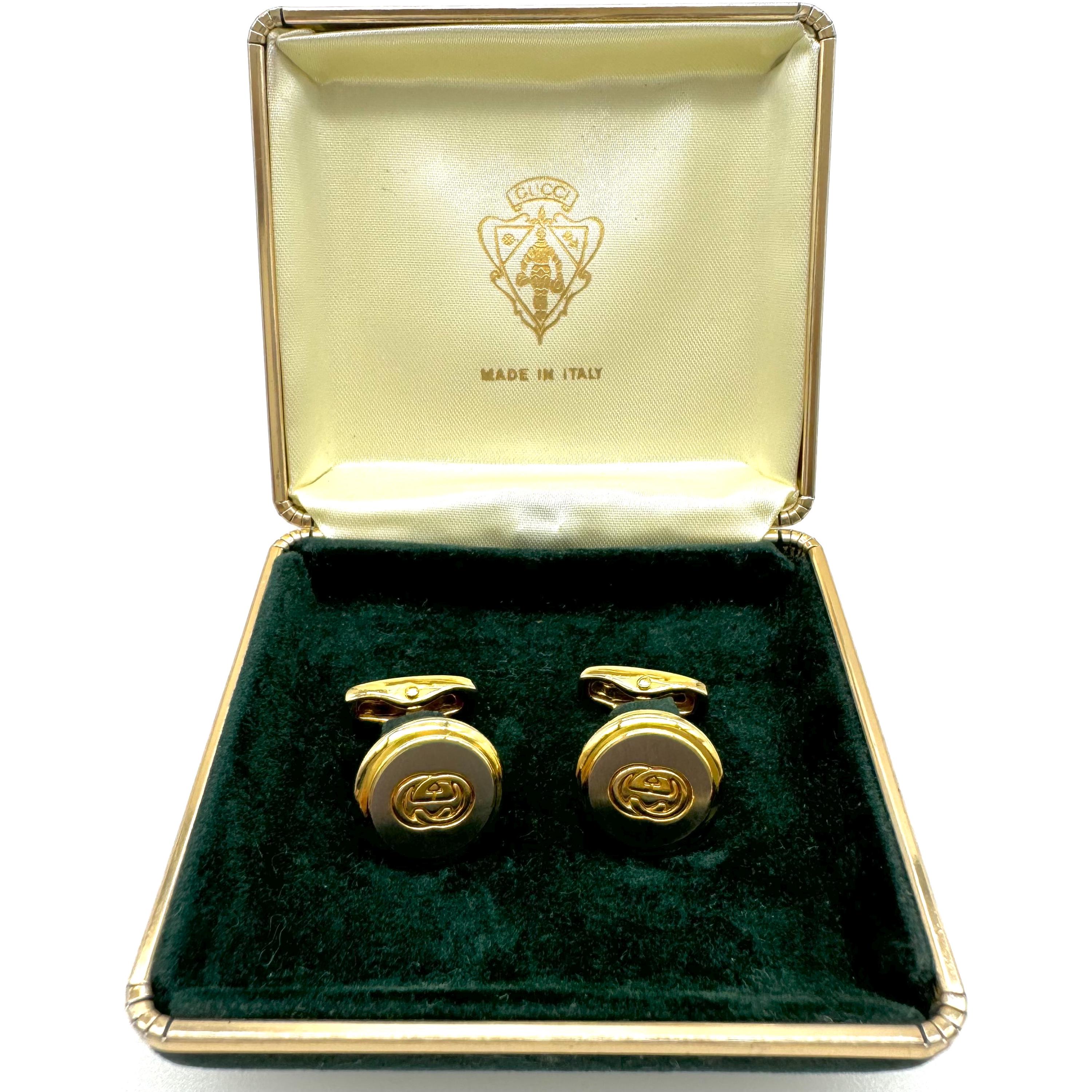 Brand new with box Gucci Green interlocking rope Knot cuff links GUCCI Interlocking G Green Cuff Bracelet YBA6455700010  main image 2