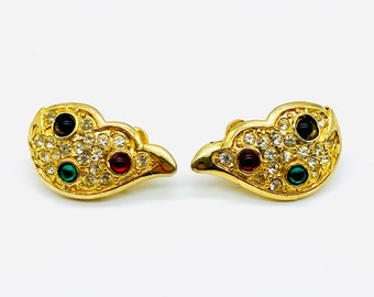 Etruscan/Gripoix Style Clip On Earrings