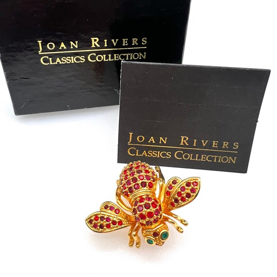 Joan Rivers Queen Bee Red Pave Brooch in Original Box - Etsy