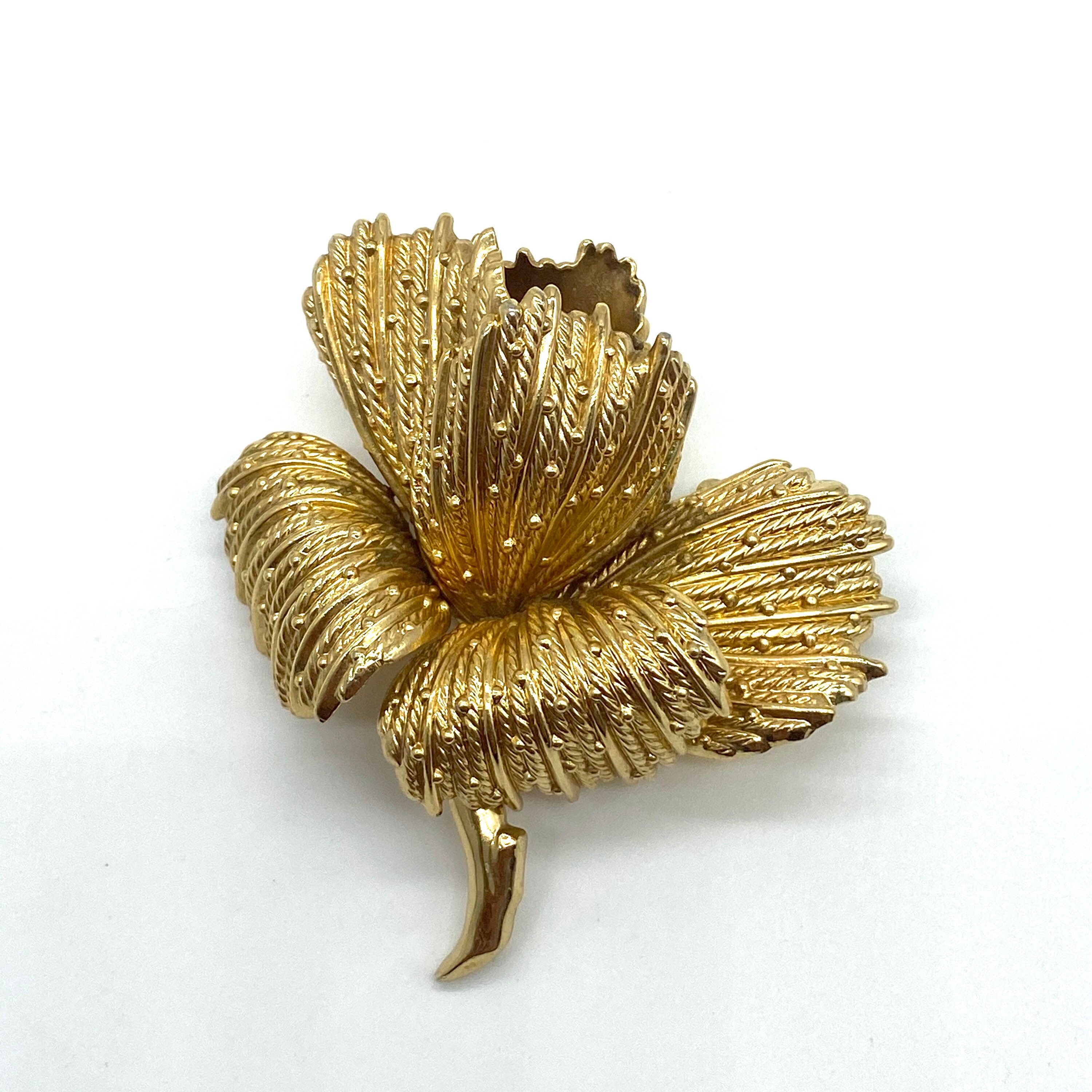 RARE Gross 1966 Germany Gold Plated Flower Brooch Etsy Australia