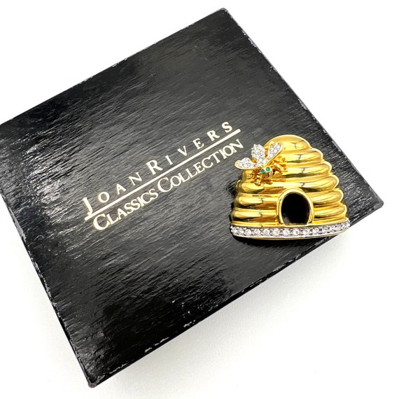 Joan Rivers Bee on Beehive Gold Plated Brooch in … - image 1