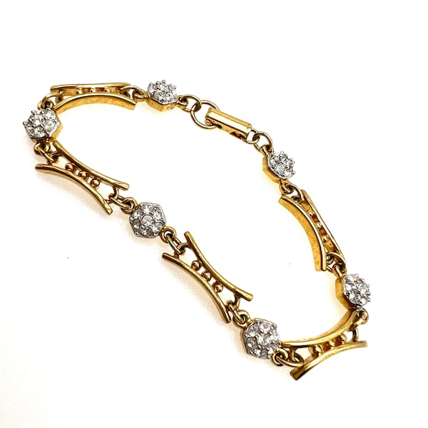Swarovski Gold Link Bracelet Etsy