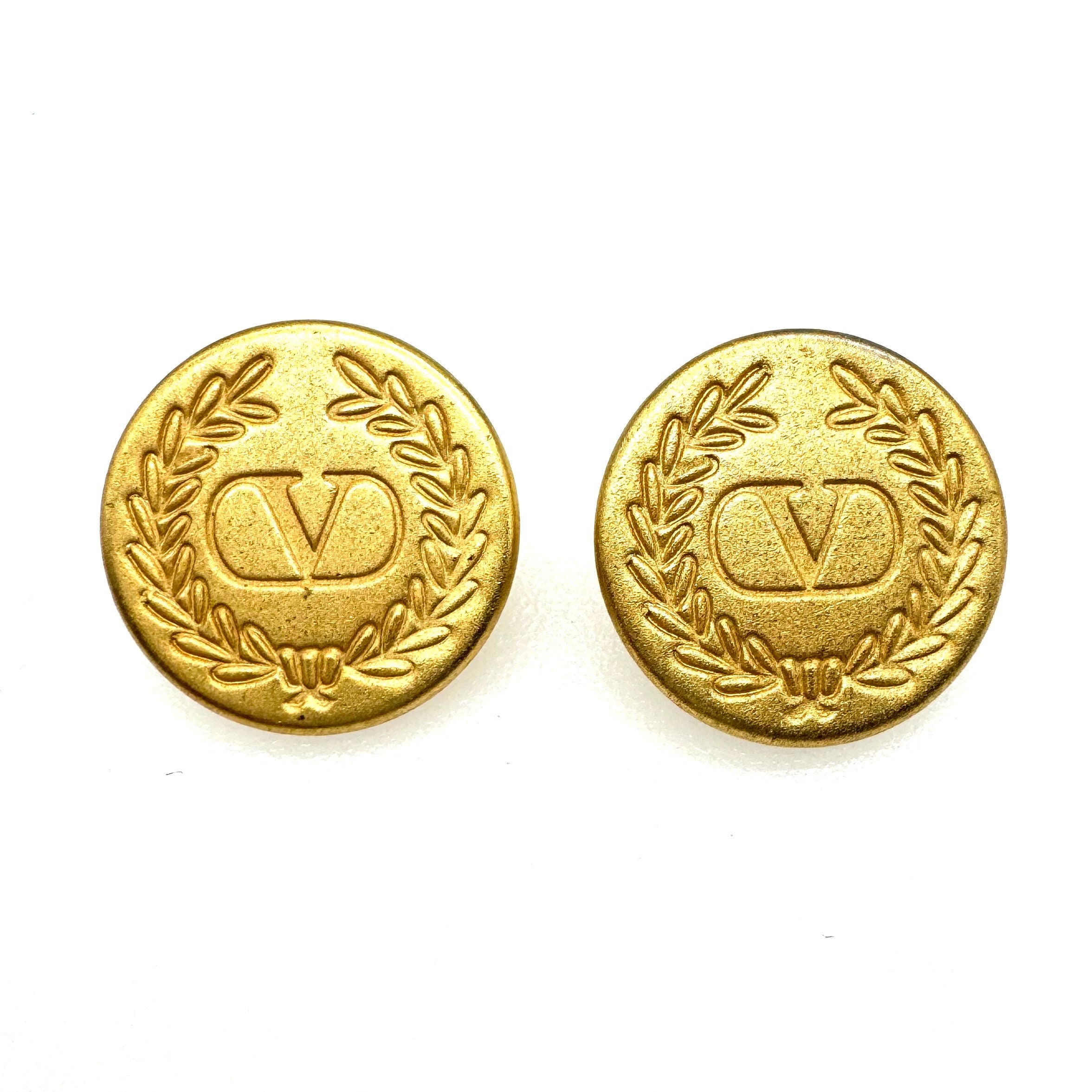 Valentino Matte Gold Logo Buttons - Etsy