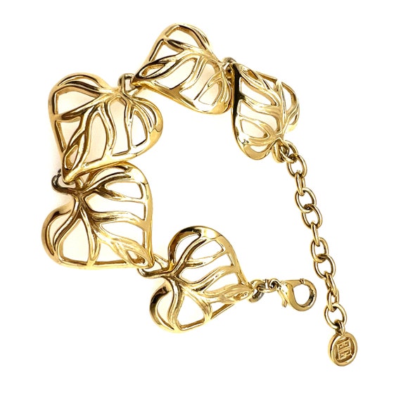 Givenchy Large Open Work Heart-Shaped Leaf Link B… - image 8