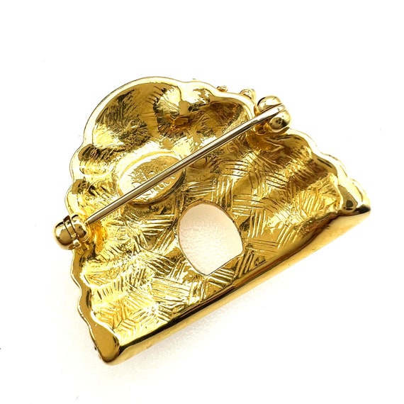 Joan Rivers Bee on Beehive Gold Plated Brooch in … - image 3